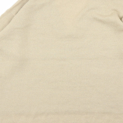 Rut&Circle Womens Brown V-Neck Acrylic Pullover Jumper Size M