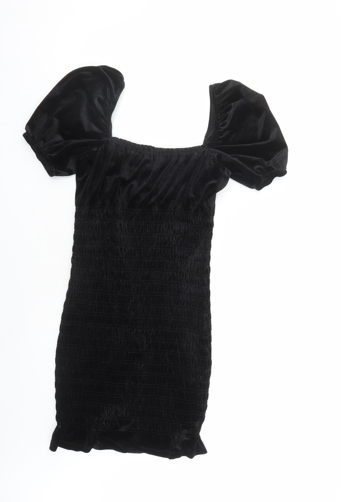 Divided by H&M Womens Black Polyester Bodycon Size S Square Neck Pullover