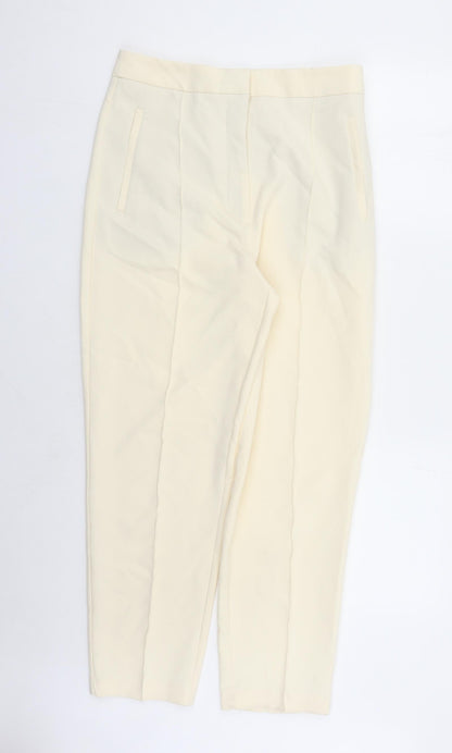 Womens UK Size L Zara Regular Fit  Ivory Trousers