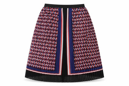 Lipsy Womens Multicoloured Geometric Polyester Pleated Skirt Size 6 - Elasticated Waist