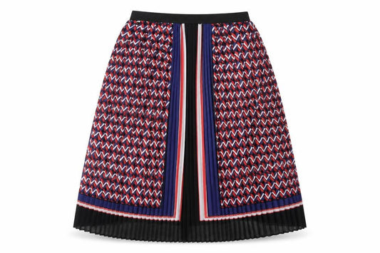 Lipsy Womens Multicoloured Geometric Polyester Pleated Skirt Size 6 - Elasticated Waist