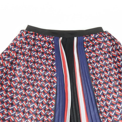 Lipsy Womens Multicoloured Geometric Polyester Pleated Skirt Size 6 - Elasticated Waist