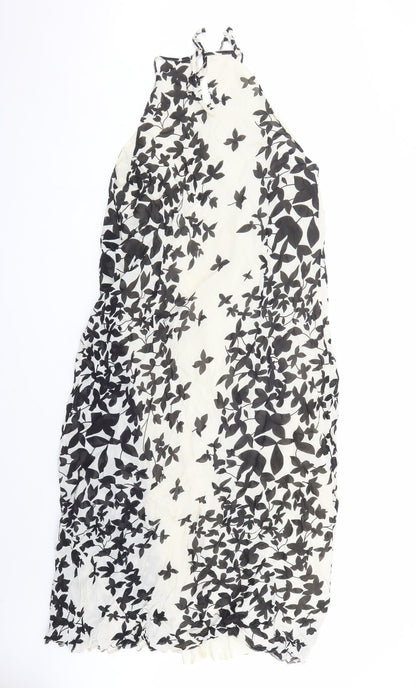 Berkertex Womens Ivory Floral Viscose A-Line Size 22 Round Neck Pullover