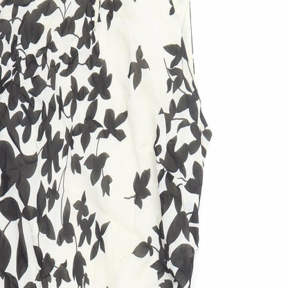 Berkertex Womens Ivory Floral Viscose A-Line Size 22 Round Neck Pullover