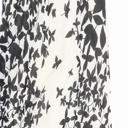 Berkertex Womens Ivory Floral Viscose A-Line Size 22 Round Neck Pullover