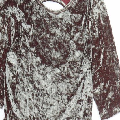 Topshop Womens Green Polyester Fit & Flare Size 8 Round Neck Pullover