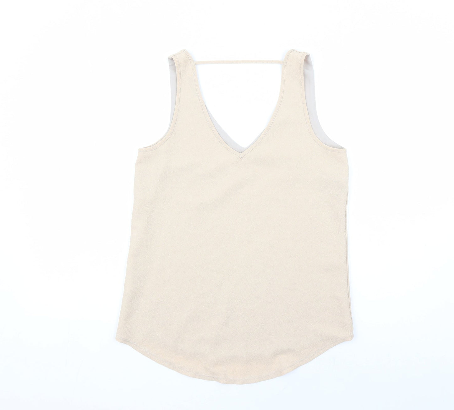 Womens UK Size 8 Oasis Beige Basic Tank