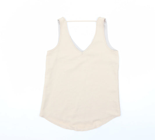Womens UK Size 8 Oasis Beige Basic Tank