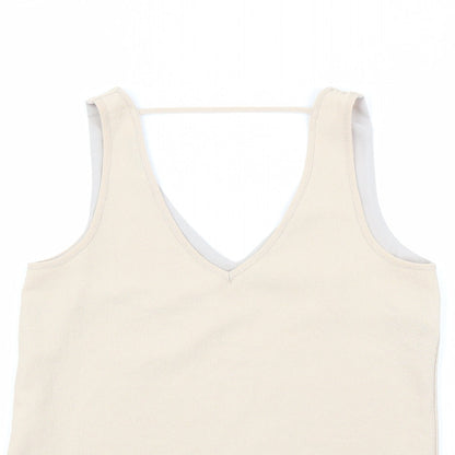 Womens UK Size 8 Oasis Beige Basic Tank