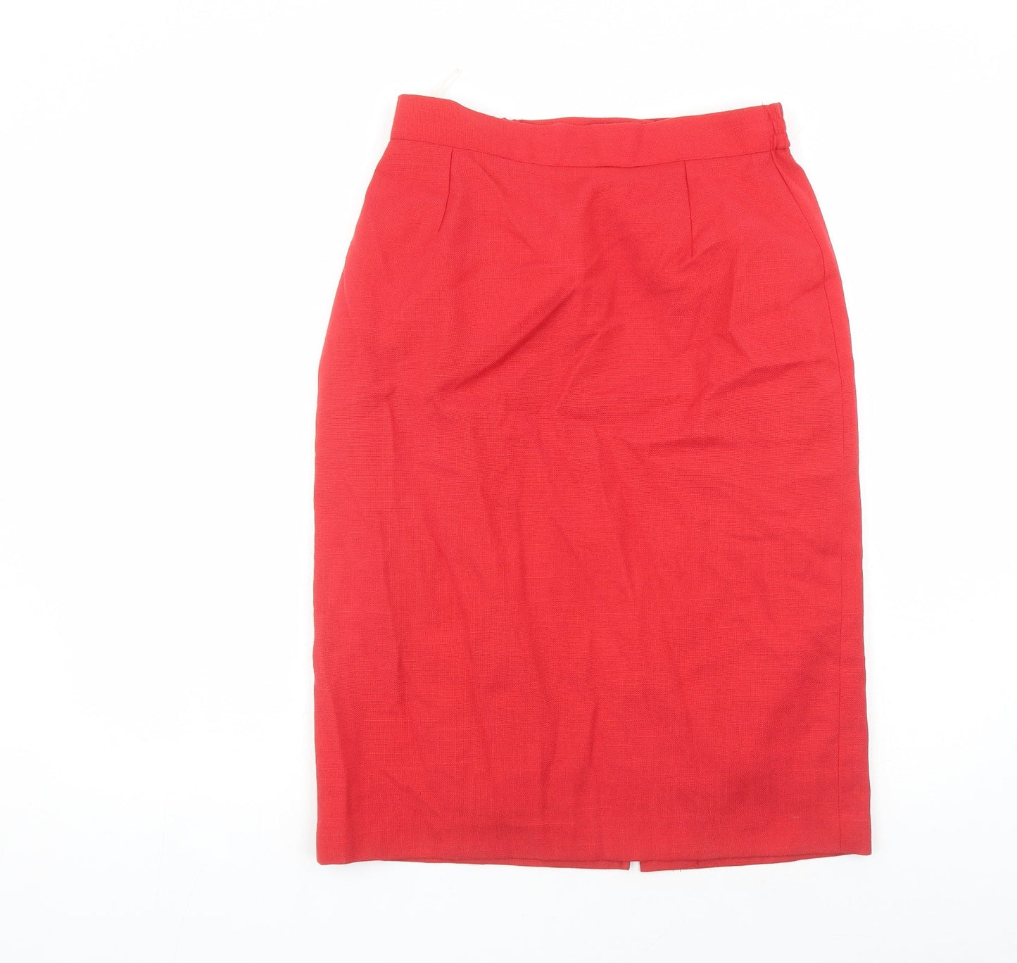 First Avenue Womens Red Polyester A-Line Skirt Size 14 Zip - Elasticated Waist