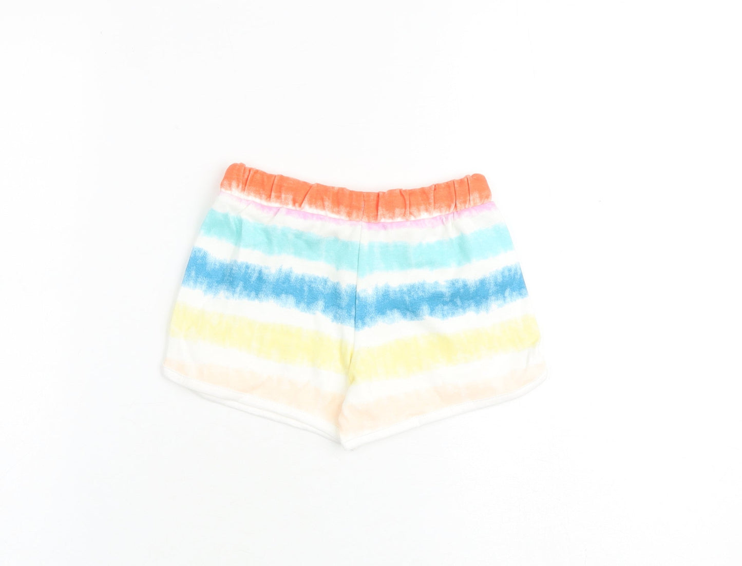 Marks and Spencer Girls Multicoloured 100% Cotton Sweat Shorts Size 4-5 Years Regular Tie