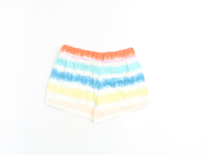 Marks and Spencer Girls Multicoloured 100% Cotton Sweat Shorts Size 4-5 Years Regular Tie
