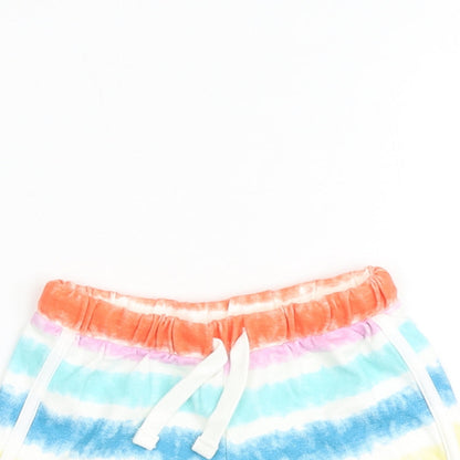 Marks and Spencer Girls Multicoloured 100% Cotton Sweat Shorts Size 4-5 Years Regular Tie