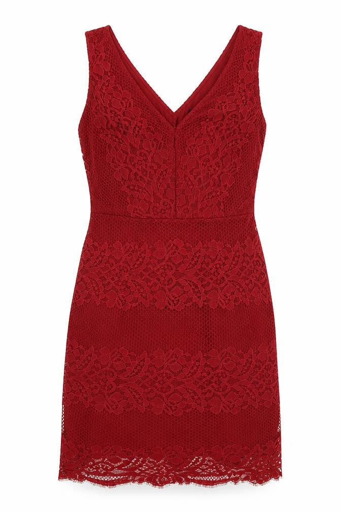 NEXT Womens Red Nylon A-Line Size 8 V-Neck Zip
