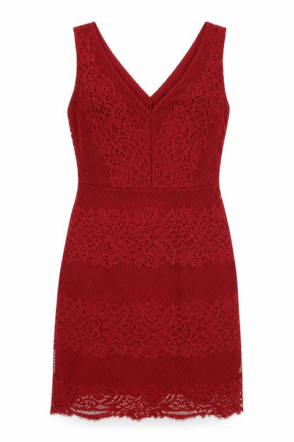 NEXT Womens Red Nylon A-Line Size 8 V-Neck Zip