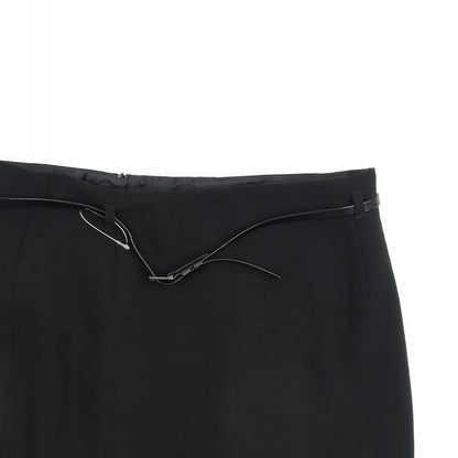 Marks and Spencer Womens Black Polyester A-Line Skirt Size 10 Buckle