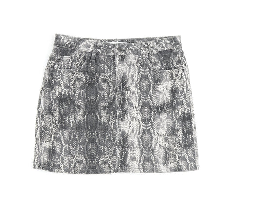 Womens UK Size M Zara A-Line Denim Skirt