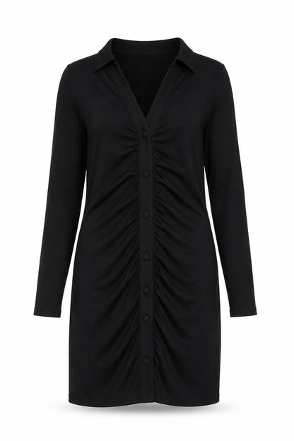 ASOS Womens Black Viscose A-Line Size 10 Collared Pullover
