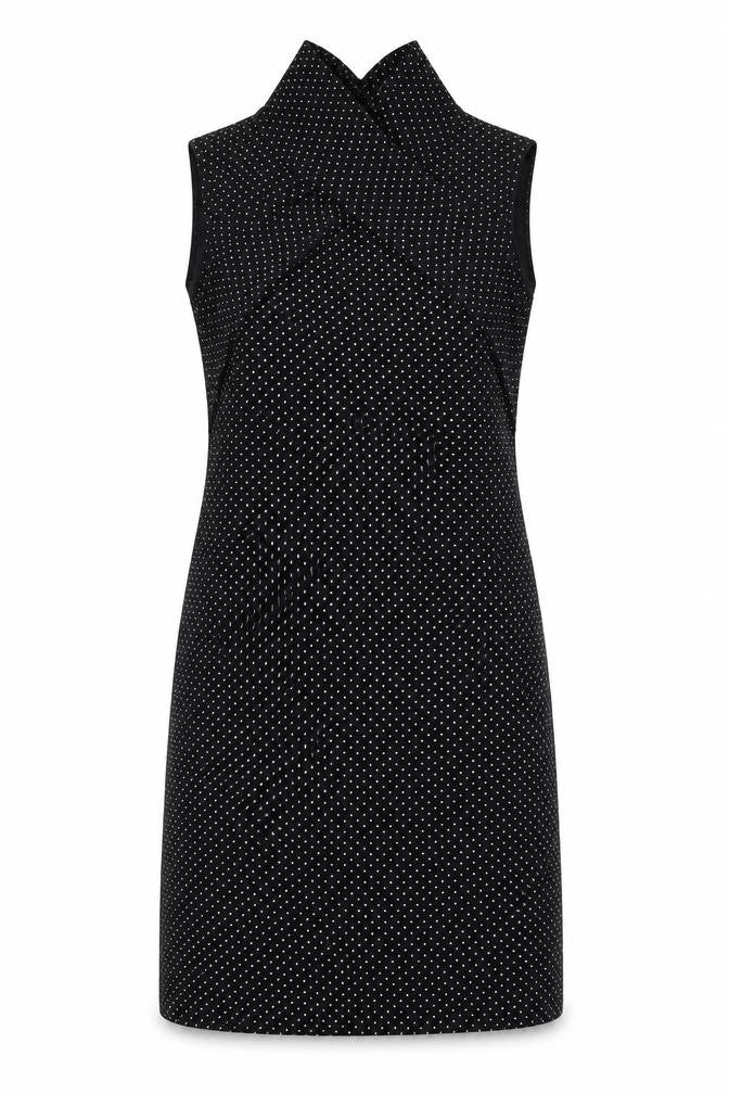 Roman Womens Black Polka Dot Viscose A-Line Size 14 V-Neck Pullover