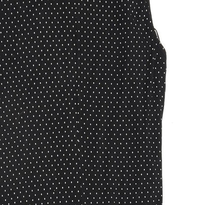 Roman Womens Black Polka Dot Viscose A-Line Size 14 V-Neck Pullover