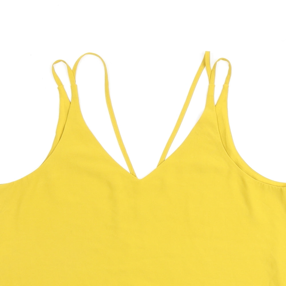 Womens UK Size 12 Topshop Yellow Camisole Tank