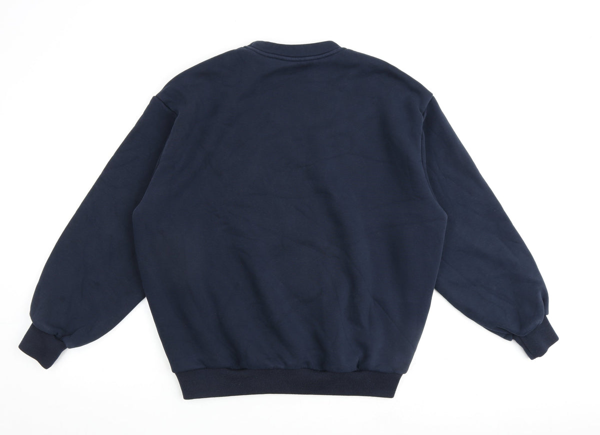 Honore Womens Blue Cotton Pullover Sweatshirt Size 12 Pullover
