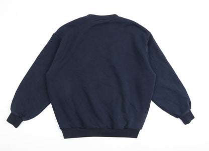 Honore Womens Blue Cotton Pullover Sweatshirt Size 12 Pullover