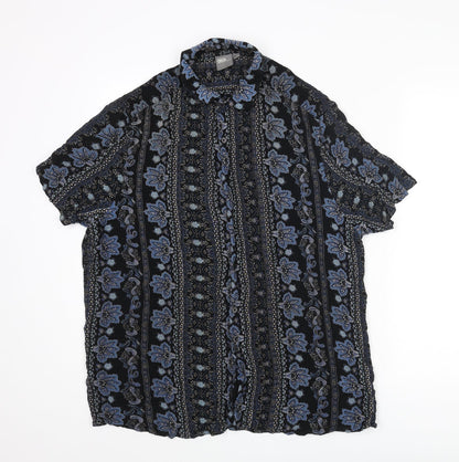 ASOS Mens Multicoloured Geometric Polyester Button-Up Size L Collared Button