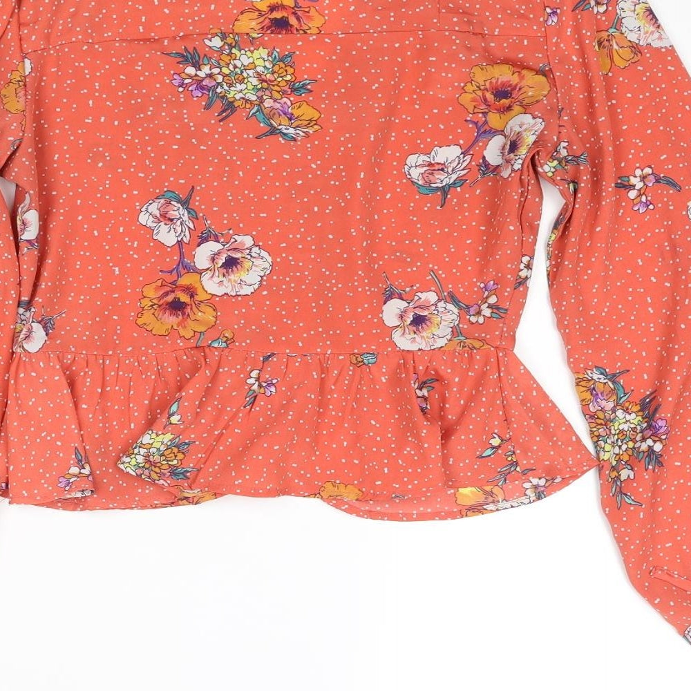 Womens UK Size XS Neon Rose Pink Basic Blouse