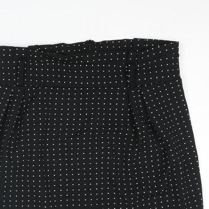 Sabrina Diamanti Womens Black Polka Dot Polyester Straight & Pencil Skirt Size L Zip