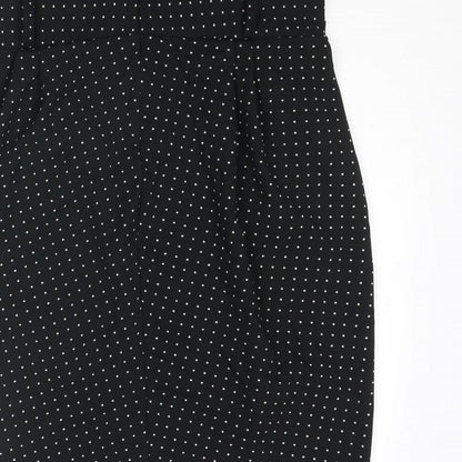 Sabrina Diamanti Womens Black Polka Dot Polyester Straight & Pencil Skirt Size L Zip