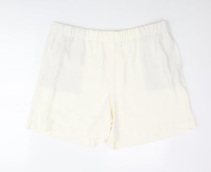 Marks and Spencer Womens Ivory Polyester Basic Shorts Size 20 L5 in Regular Pull On
