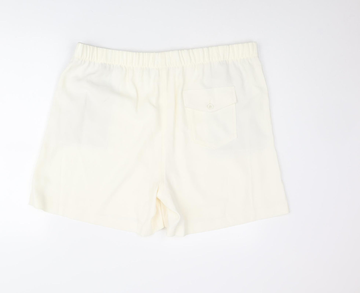 Marks and Spencer Womens Ivory Polyester Basic Shorts Size 20 L5 in Regular Pull On