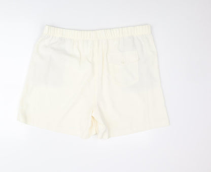 Marks and Spencer Womens Ivory Polyester Basic Shorts Size 20 L5 in Regular Pull On