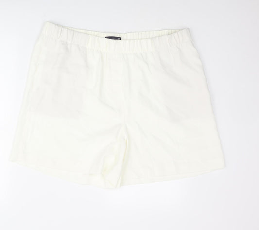 Marks and Spencer Womens Ivory Polyester Basic Shorts Size 20 L6 in Regular Pull On