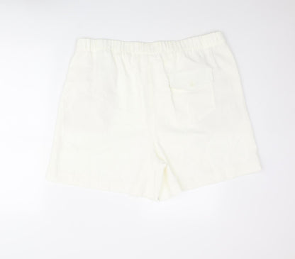 Marks and Spencer Womens Ivory Polyester Basic Shorts Size 20 L6 in Regular Pull On