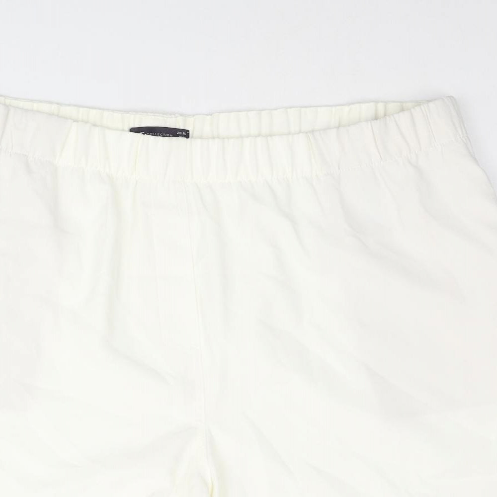 Marks and Spencer Womens Ivory Polyester Basic Shorts Size 20 L6 in Regular Pull On