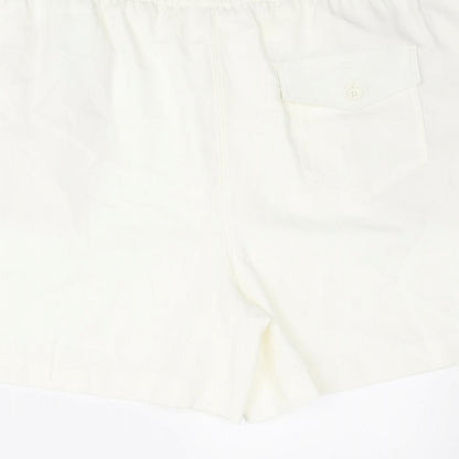 Marks and Spencer Womens Ivory Polyester Basic Shorts Size 20 L6 in Regular Pull On