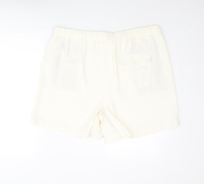 Marks and Spencer Womens Ivory Polyester Basic Shorts Size 20 L6 in Regular Pull On