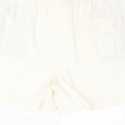 Marks and Spencer Womens Ivory Polyester Basic Shorts Size 20 L6 in Regular Pull On