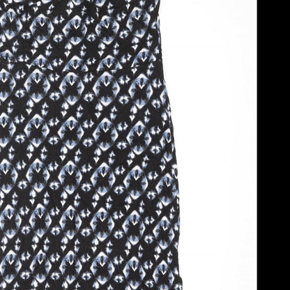H&M Womens Black Geometric Polyester Bodycon Size M Sweetheart Pullover - Knot