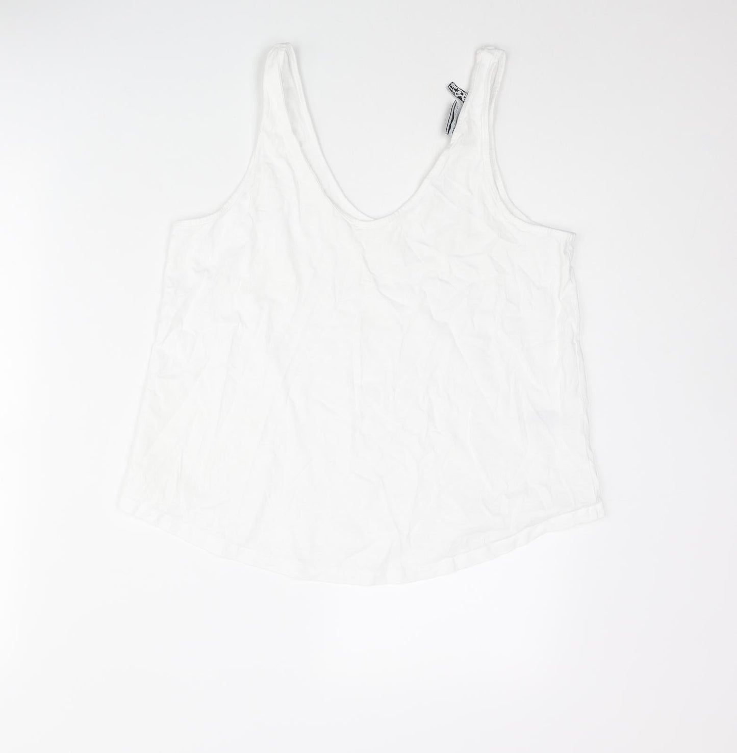 Womens UK Size 10 ASOS White Basic Tank