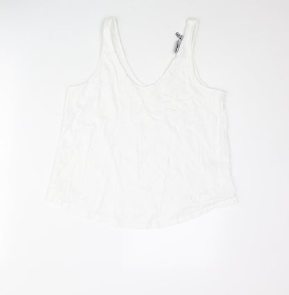 Womens UK Size 10 ASOS White Basic Tank