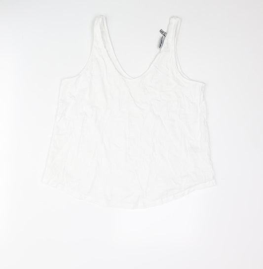 Womens UK Size 10 ASOS White Basic Tank