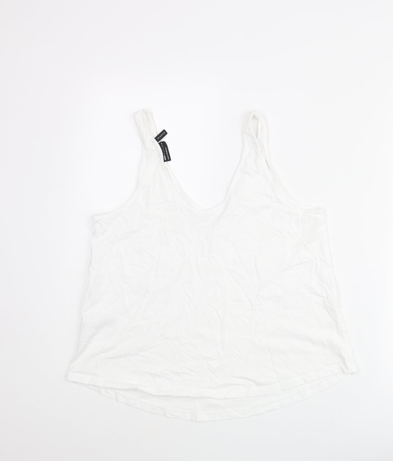 Womens UK Size 10 ASOS White Basic Tank