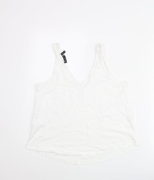 Womens UK Size 10 ASOS White Basic Tank