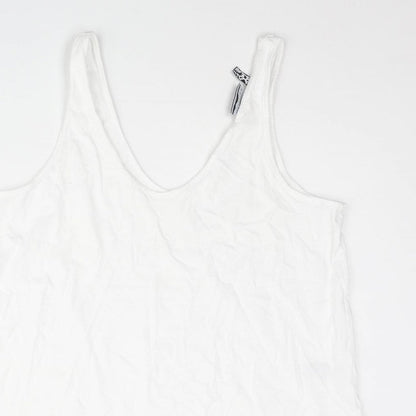 Womens UK Size 10 ASOS White Basic Tank