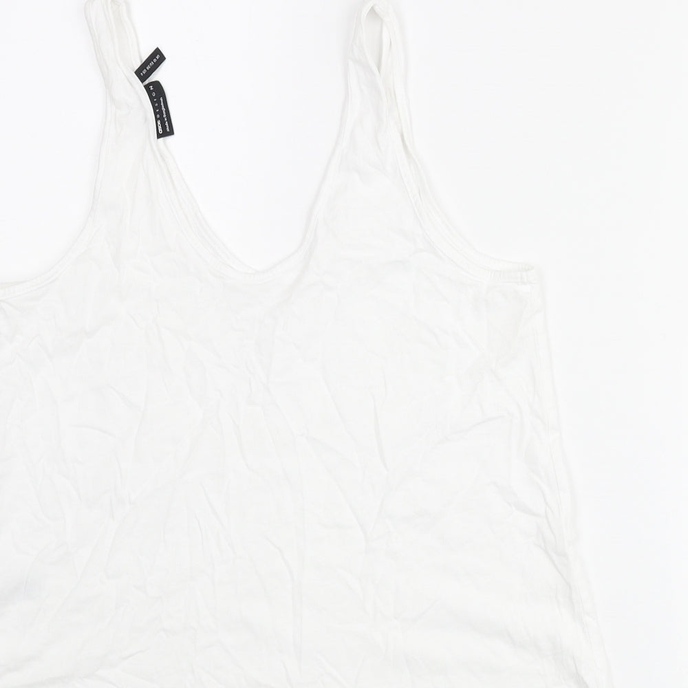 Womens UK Size 10 ASOS White Basic Tank