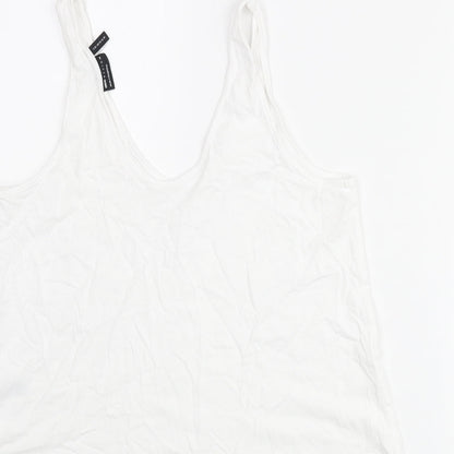 Womens UK Size 10 ASOS White Basic Tank