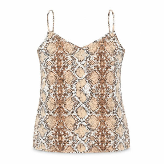 Marks and Womens Brown Animal Print Polyester Camisole Blouse Size 8 Sweetheart - Snake Print
